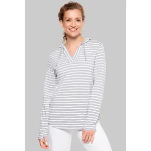 Women's Catalina Hoodie | Grey/White Stripe