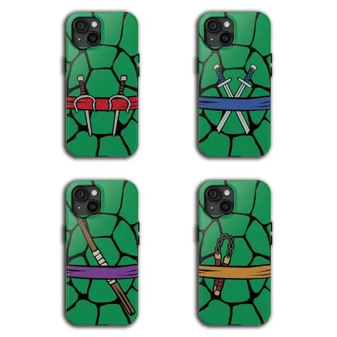 TMNT Stylish Dual-Layer Eco-Friendly Slim Fit Cellphone Casing - Rugged Shockproof Accessories with Scratch-Resist Mat, Compatible with iPhone 17/16/15/14/13/12/11 Pro Max/Plus & Samsung Galaxy S23FE/22/23/24/25, Ideal Gift for TMNT Fans