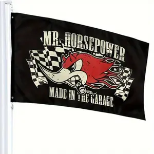 Garage Made 2x3, 3x5 inch Polyester Flags - Striking Checkered Racing Design, Weather Resistant, Suitable for Garage and Car Enthusiast Decoration, Car Accessories, Outdoor Decoration