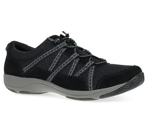 Dansko Harlyn Black/Black Suede Bungee Lace Sneaker
