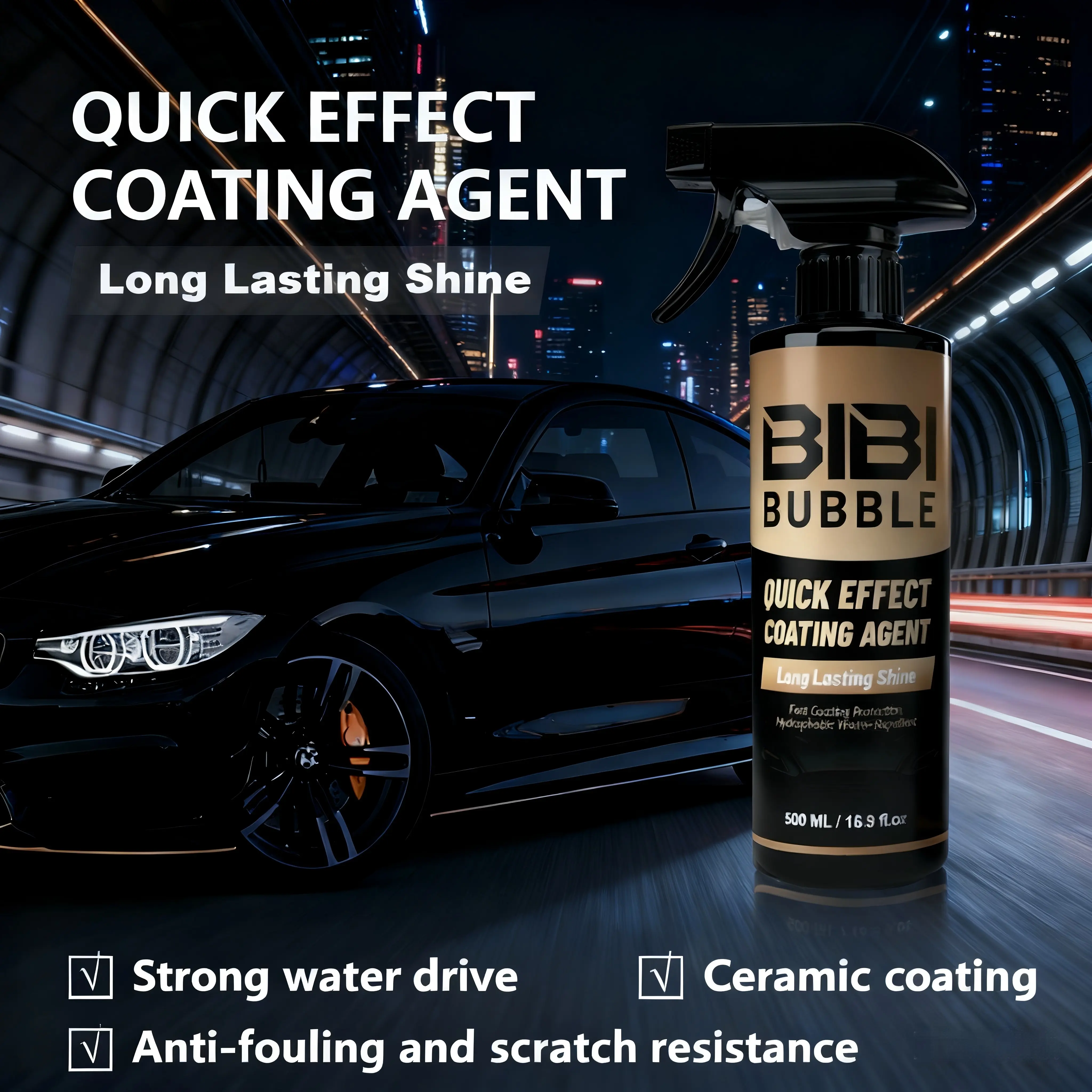 500ML Ceramic Car CoatingSpray with Hydrophobic Protection, UpgradedCar Graphene 3-in-1 Spray: Waterless Car Wash-High Cleaning Power- High Protection,ceramiccoating spray, Car Washing & Maintenance.Best Gift For Christmas