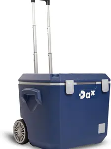 DA Ultra-Light 60 QT Hard Cooler with Wheels and Telescopic Handle, 30% Lighter Than Rotomolded Coolers, Keeps Cold Up to 5 Days, Ice Chest for Camping, Tailgating, Beach