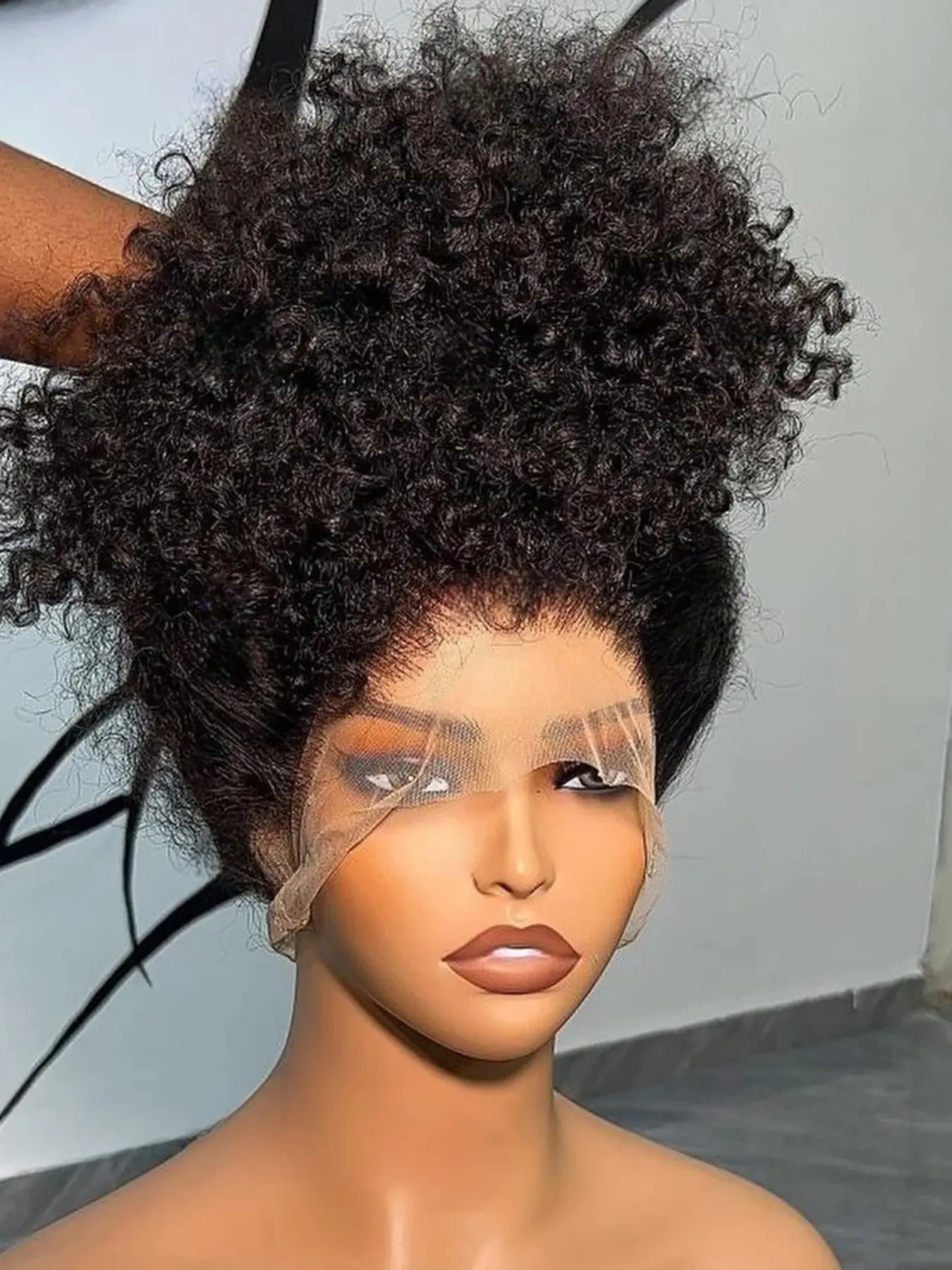 24-Inch Curly Wig, Curled Wig, Synthetic Wig, Free Part, Soft No-Glue, Glueless Wig, Pre-Plucked, 180% Density, Heat Resistant Lace Front, All Seasons, Synthetic Hair Wigs