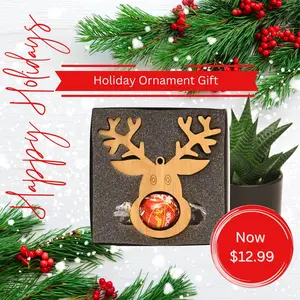 Reindeer - Christmas Wooden Ornament  with Lindt Chocolate