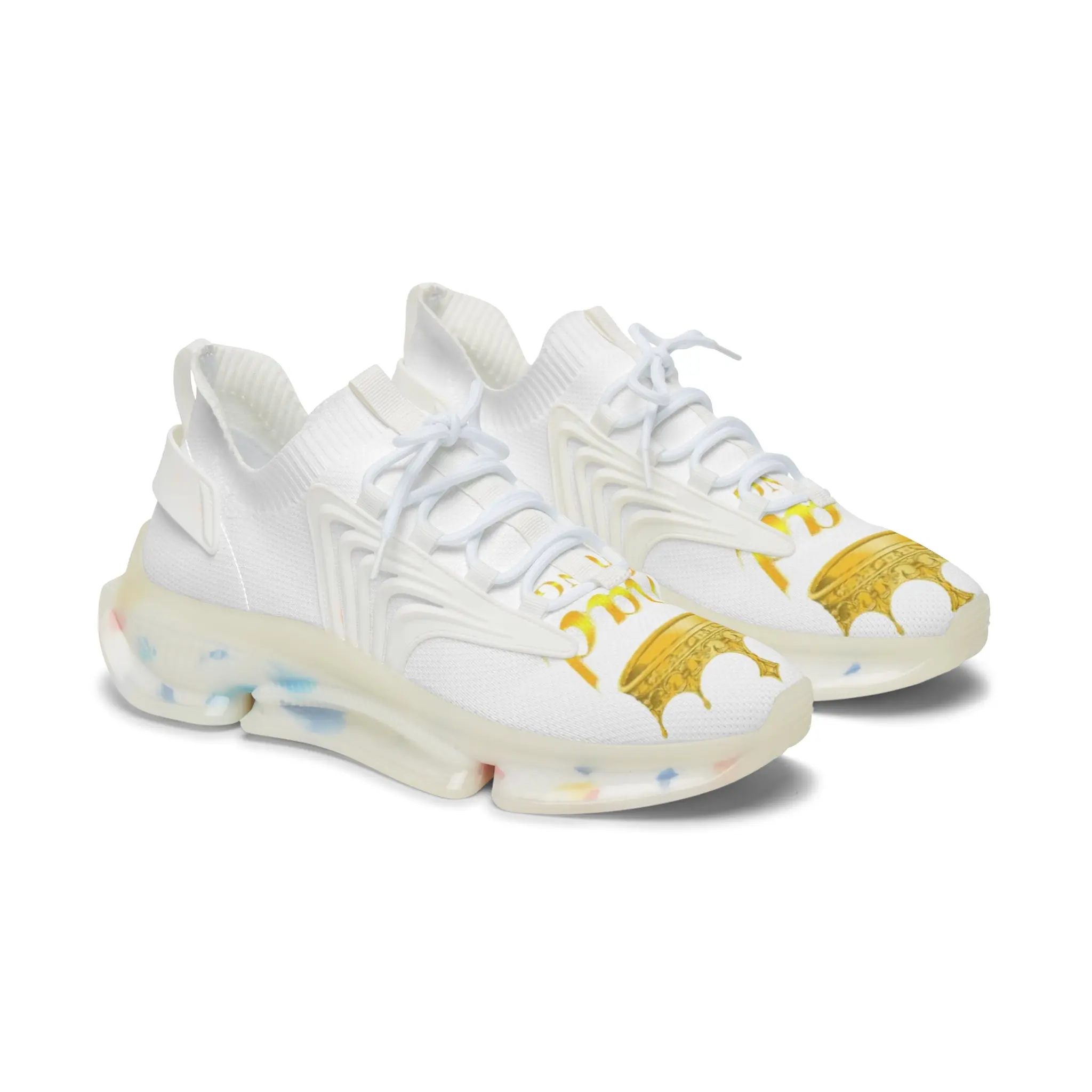 Women’s Mesh Sneakers — White Royal Crown 'Brag' Athletic Shoes