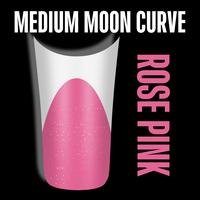 Medium White French Tips ROSE PINK with Moon Curve