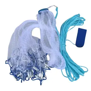 Cast Fishing Net Hand Throw Fish Net with 300 Steel Sinkers Monofilament for Saltwater and Freshwater Fishing Supplies for Outdoor Anglers