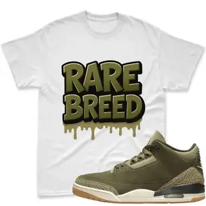 Rare Breed Shirt To Match JD 3 Family Affair Medium Olive, JD 3 Family Affair Olive Sneaker Mactching Shirt Unisex