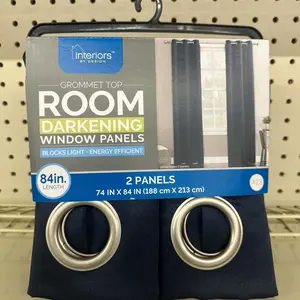 Interiors by Design Grommet Dark Blue Room Darkening Panels 74x84in 2 Pack
