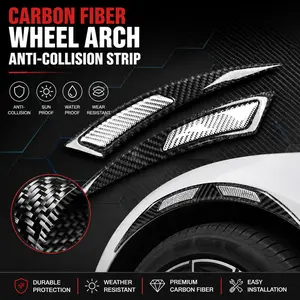 Universal Carbon Fiber Wheel Arch Protector – Anti-Scratch Fender Guard Trim, Reflective Anti-Collision Strip for Cars & SUVs