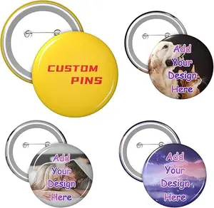 PrintToucan 1-1000 PCS Custom Pins, Custom Buttons, Personalized Your Own Name Text Picture Logo for Backbags Clothes Jackets Hat Best Gifts for Friend Women Men