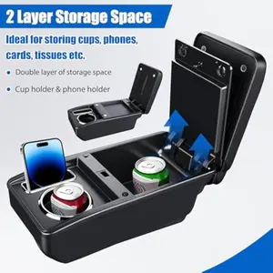 Car Armrest Box, Car Armrest Storage Box For Opel Corsa D , Essential Car armrest cover for Renault Logan 2 ,car armrest cover For Dacia Sandero，car armrest case holster for Renault Duster 2019-2023,car armrest case holster