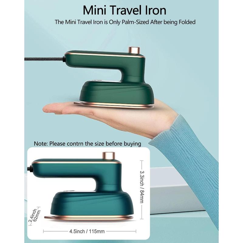 Mini Travel Irons for Clothes Portable Handheld Iron Steam with Dry & Wet Ironing for Home Business Clothing Household Appliances Cordless Multifunction 360-degree Ironing Capability 50ML Water Tank Compact Design