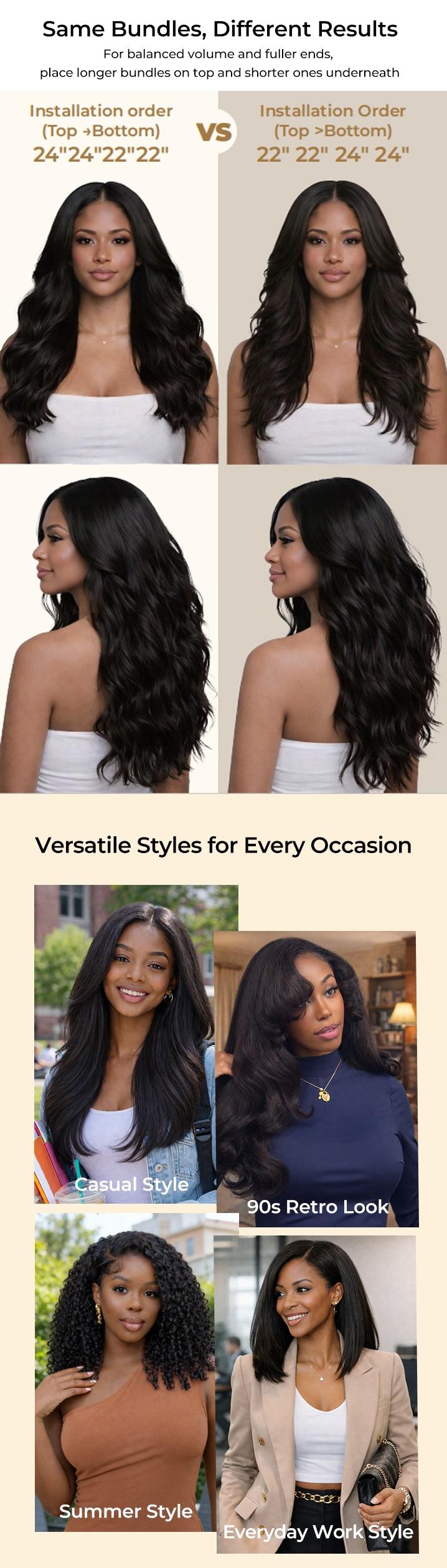 [Wequeen] Yaki Loose/ Yaki Straight/ Burmese Curly Virgin Human Hair Bundle Set 240g One-Pack Solution Seamless Blend & Natural Flow Blow Out Valentine Gifts New Drops
