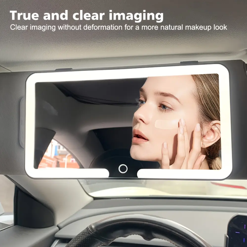 Car LED Makeup Mirror Sun Visor, Portable High-Definition Clear-View Car Mirror, 1 Count Car Accessory for Easy Application, Suitable for Vehicles And Trucks, with a Touch Screen for Adjustable Brightness