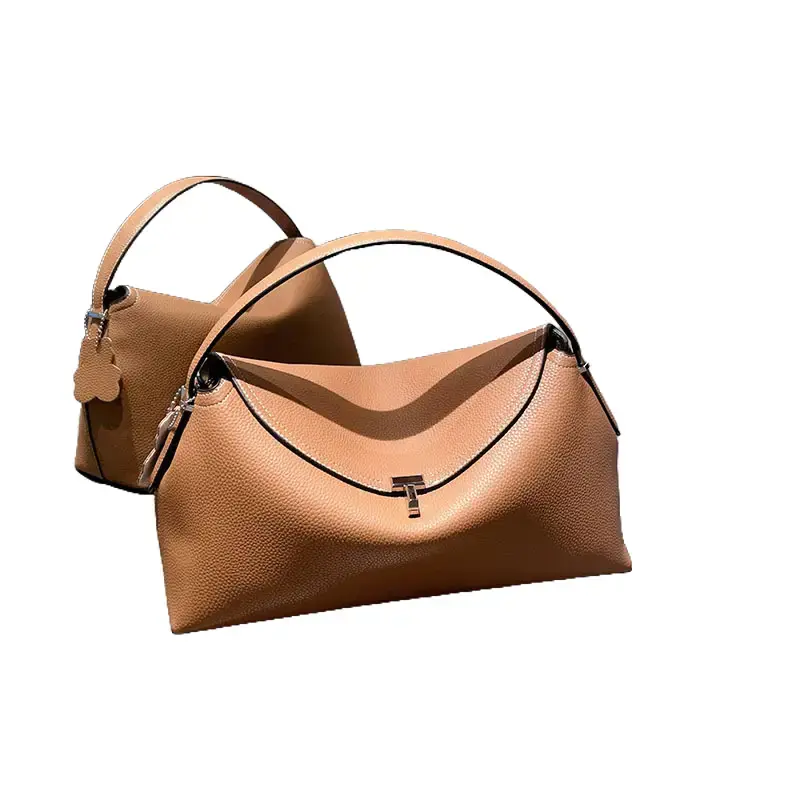 High-quality and Semi- Cowhide Shoulder Bag - Suitable for Daily Commuting Clutch Womens Accessory Travel Backpack Large Capacity Date Night All Match Purse Work Zipper Closure Satchel Modern Style Commute Straw