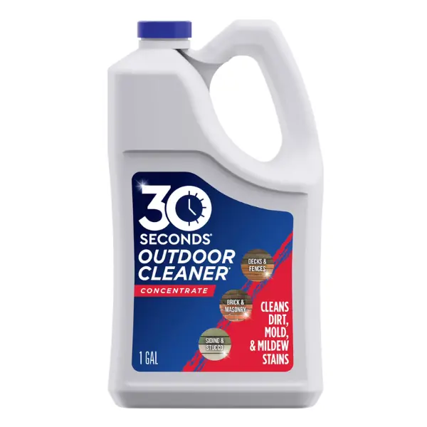 30 Seconds 1 Gal Outdoor Concentrate Cleaner - Concrete Surface Mold Remover, Cleans Algae, Mildew Stains, Decks, Bricks, Siding, Canvas, Painted Surfaces, Gutters, Stucco, Patio Furniture, Vinyl Fences