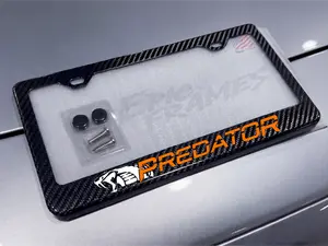 Orange Shelby GT500 Predator License Plate Frame 100% Real Carbon Fiber