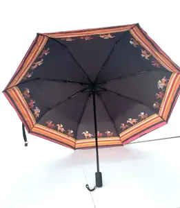 ELITE 60011 Whimsical Suede Conch Umbrella, 45" Arc Double-Layer Lightweight Hand-Opened Manual Umbrella with Race Horse Splatter Print, Includes Gift Box, Whimsical Umbrella
