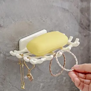 Network format soap rack, bathroom drainage soap storage washbasin, storage hook, bathroom towel storage hook