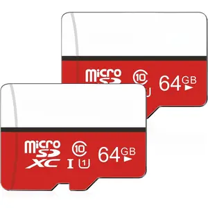 64GB  SD Card 2 Pack,  SDXC Memory Card Class 10  SD Cards UHS-I, C10, U1, High Speed TF Flash Card with Adapter