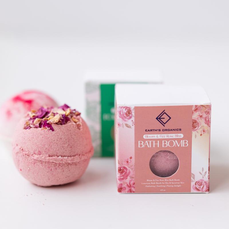 Rose & Peppermint Floral & Fresh Bath Bomb Duo for Calm & Energy