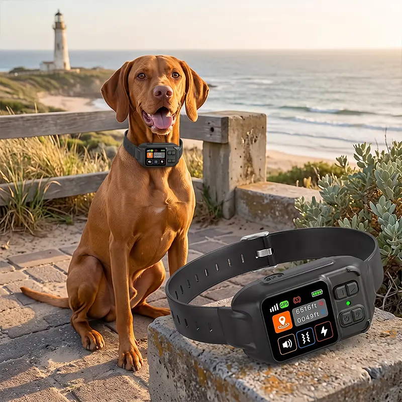 2026 AI Smart Wireless Dog Fence System with Static Shock, App Control, Silicone Band, GPS Pet Tracker Collar, Virtual Fence Training Aid for Dogs