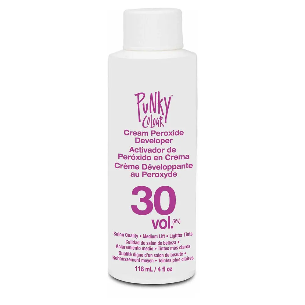 Punky Colour Cream Peroxide Hair Developer, 30 Volume Professional Lightener for Hair Coloring, Oxidizing Cream, 4oz
