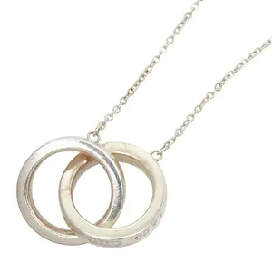 Pre-owned Tiffany & Co. Sterling Silver 925 (Ag925) Small Leather Goods Tiffany&Co. 1837 Interlocking Circle Silver Necklace