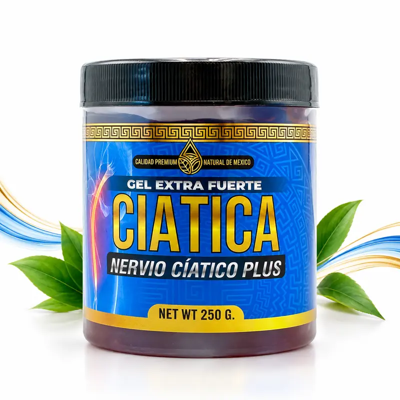 Gel Extra Fuerte Nervio Ciático Plus 250 GMS, Topical Body Gel with Arnica, Aloe Vera, Menthol, Eucalyptus Oil, Peppermint Oil, Pine Extract and Camphor, External Use