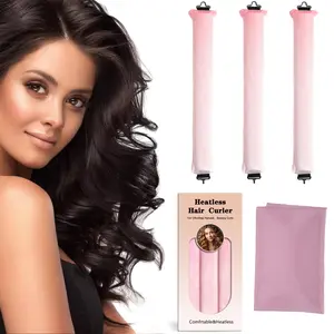Heatless Hair Curler Overnight Curls-3 Pcs No Heat Curling Blowout Rod to Sleep In,Hair Rollers with Satin Scarf