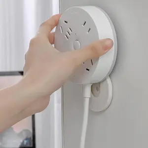 Wall Mounted Power Strip Socket Holder, 1 Count Punch Free Self Adhesive Power Strip Hook, Home Organizer for Living Room Bedroom Kitchen