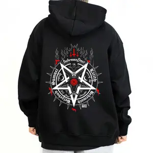 Dark Wear - Unisex Graphic Sweatshirt Hoodie T-Shirt, Top Menswear Cotton Tee Shirt, Unisex Fashion, Casual Streetwear, Dark Gothic, Demons, Skull Style, Digital Style Printed Soft Outdoor, Baphomet