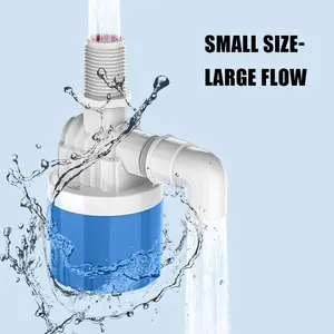 2 pcs Automatic Water Level 1/2 -3/4 Built-in Control Valve Float Valve Tower Tank Floating Ball Valve Plastic Float Valve Switch for Pool,Pond,Livestock(side inner)