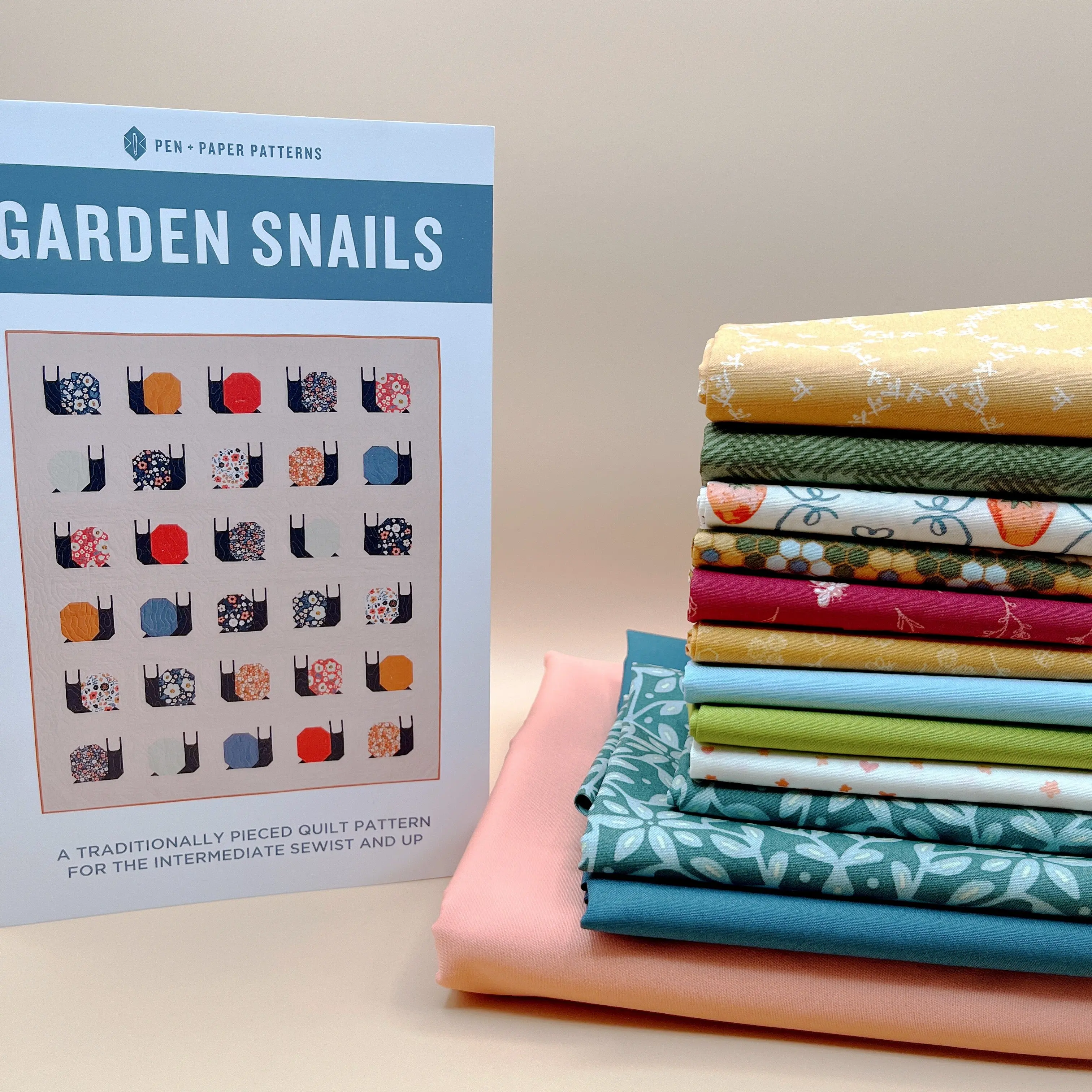 Garden Snails Quilt Kit featuring Summer Homestead & Art Gallery Pure Solids