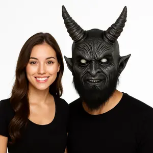 Sinister Black Devil Mask - Halloween Horror Prop Sinister Black Devil Mask - Halloween Horror Prop