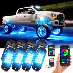 Led Rock Lights for ,8 Pods Rock Lights for  Brightness  underglow kit Exterior with App Control Flashing Music Mode RGB Rock Lights for UTV SUV ATV RZR  Accessories