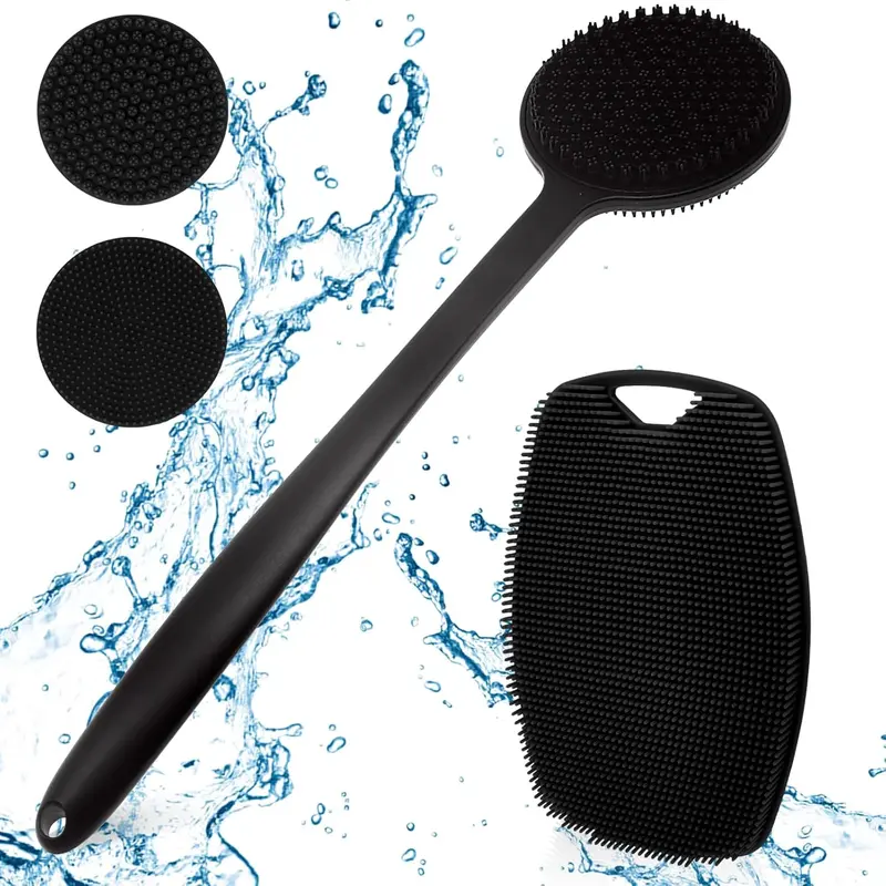 2 Pack Back Scrubber for Shower,New Upgrade Multifunction Exfoliator Body Scrubber for Effective Shower Scrubber for Body,Ergonomic No-Slip Handle and Easier Product Foam Silicone,Hand Tools Kits,Springtok