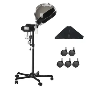 【Summervibes】VEVOR Professional Hair Steamer for Deep Conditioning, 11.81-inch Hooded Ionic Hair Steamer with 2 Modes, Height-Adjustable Standing Hair Steamer with Timer, 5 Wheels (2 Lockable) for Salon Home Spa