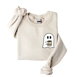 Cute Spooky Coffee Sweatshirt, Womens Ghost Sweatshirt, Fall Coffee Lover Shirt