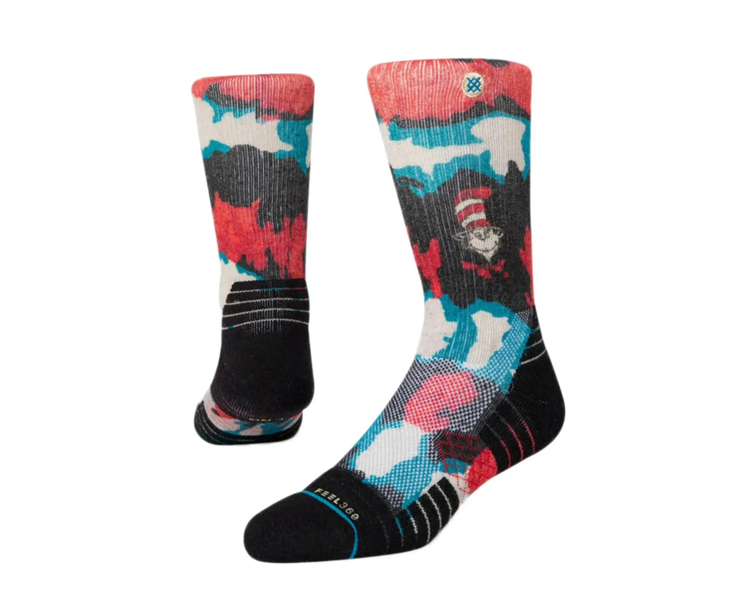 Stance Cat In The Hat Hike Crew Socks in Black | Men's