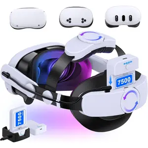 Kawaye Comfort Head Strap with 2X75000mAh Battery Packs for Meta Quest 3S\/Quest 2\/Quest 3 Head Strap, Double Knobs Adjustable Elite Strap Replacement,VR Headset Accessories Strap