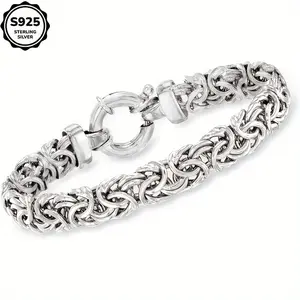 Elegant 925 Sterling Silver Bracelet, Classic Unisex Design, 6mm, Handmade Italian, with Intricate Lace Detailing, for Daily & Banquet Occasions, Summer Wear, Casual Attire | Elegant Bracelet | Durable Bracelet