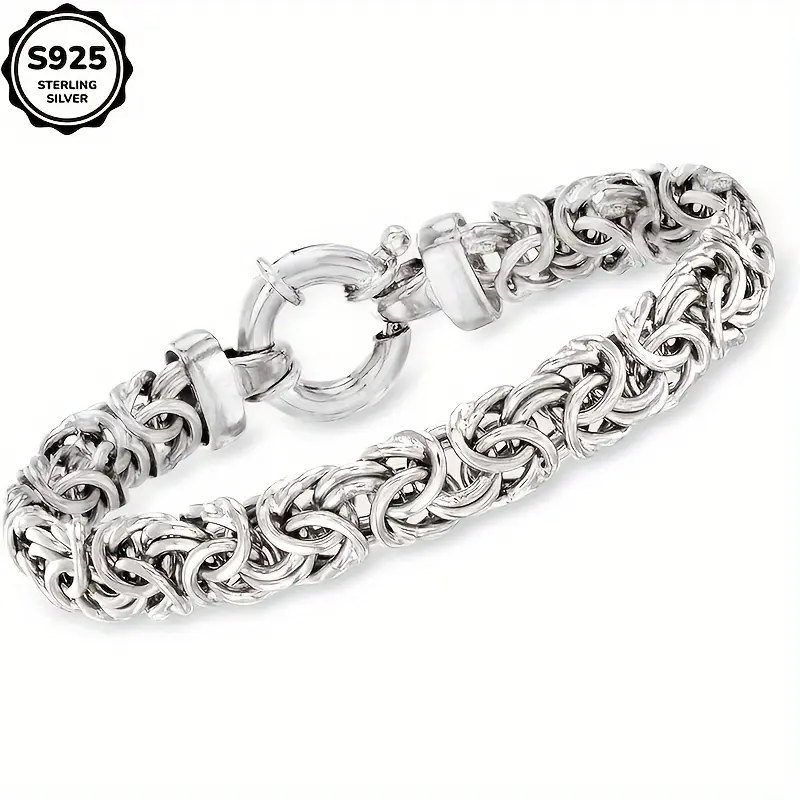 Elegant 925 Sterling Silver Bracelet, Classic Unisex Design, 6mm, Handmade Italian, with Intricate Lace Detailing, for Daily & Banquet Occasions, Summer Wear, Casual Attire | Elegant Bracelet | Durable Bracelet