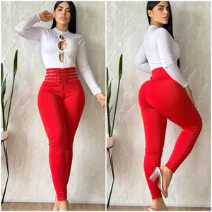 Leggins botones brillantes rojo