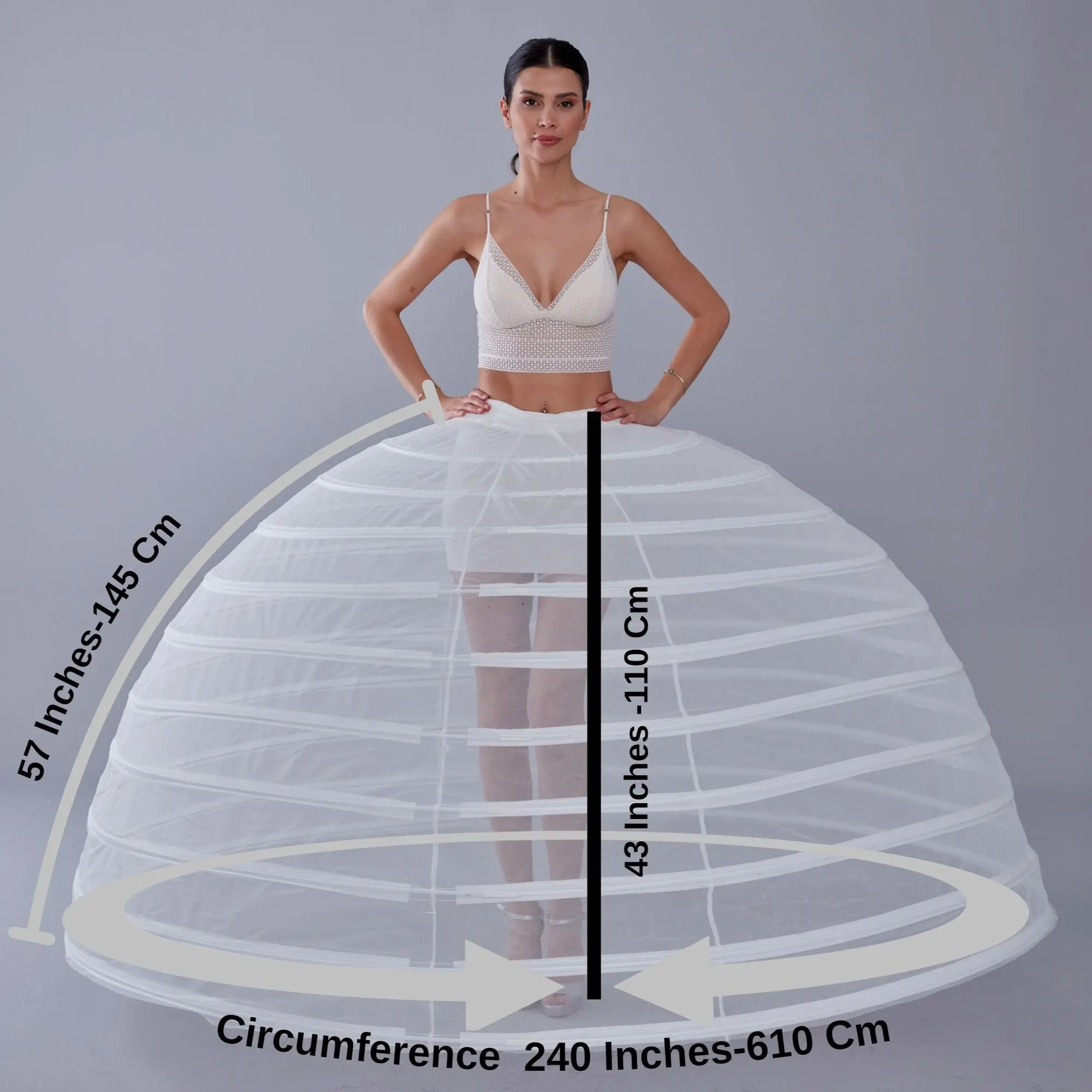 White Petticoat for Costumes and Bridal Gowns, Crinoline