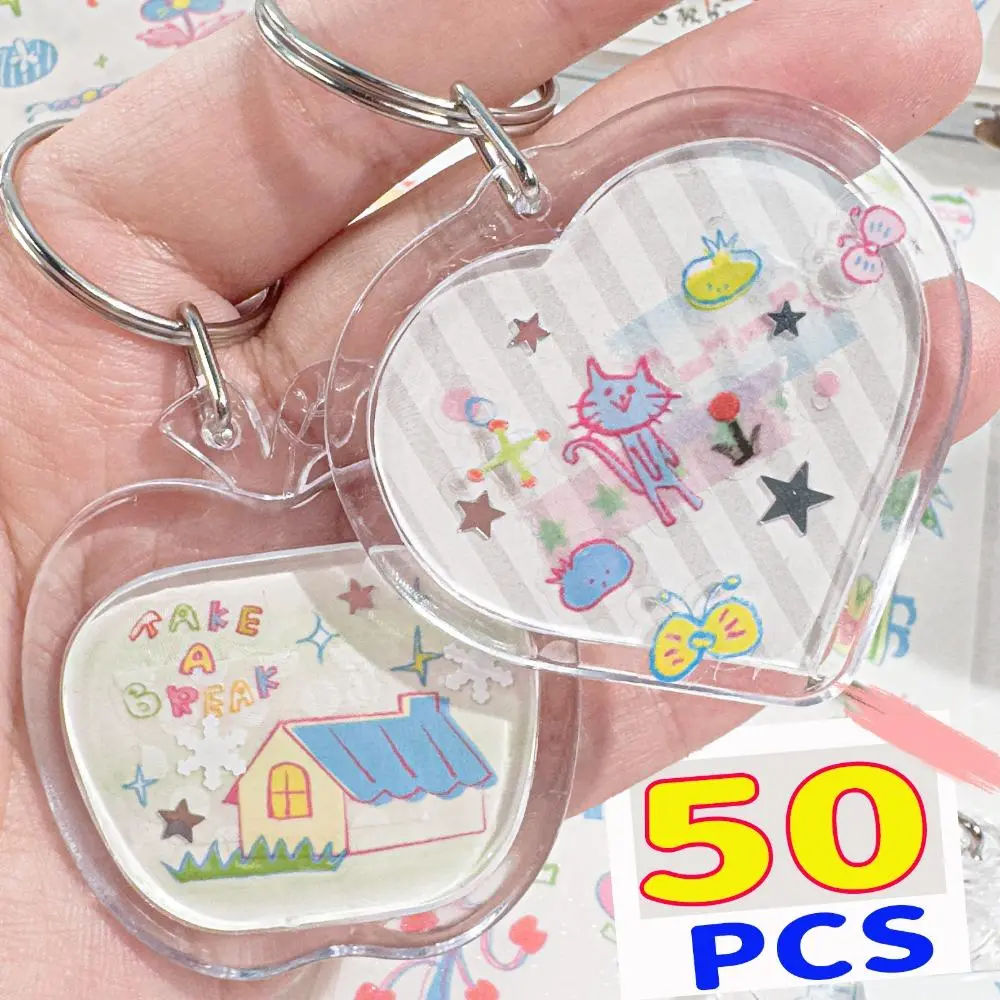 LUX-KEY - Transparent Photo Frame Keychain Tassels Snap-In Custom Insert Photo Acrylic Blank Keyring Clear Blank Picture Pendant Key Chain