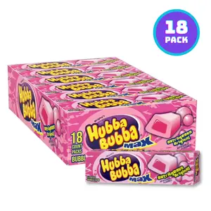18-Pack Hubba Bubba Gum Outrageous Original Bubble Gum Sweet Bubblegum Juicy Candy Snack