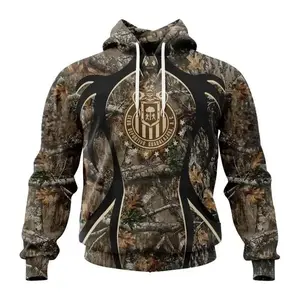 LIGA MX Chivas Guadalajara  Specialized Hunting Camo, Unisex 3D Hoodie, Realistic Print Design, Trendy Streetwear Pullover