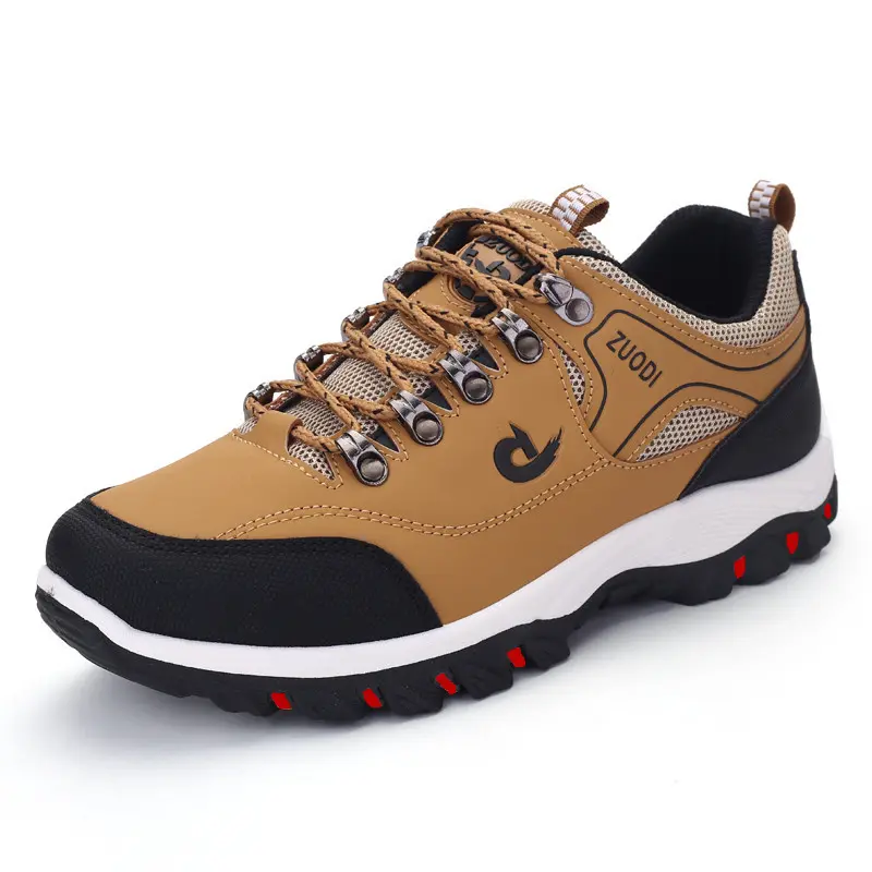 Men's Low Top Hiking Shoes Non Slip Rugged Sole Lightweight Breathable Outdoor Trekking Sneakers for Walking Camping Travel Daily Wear